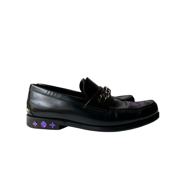 Louis Vuitton Unisex Rainbow Holographic Chain Link Loafers Leather 6 8W - Picture 2 of 10
